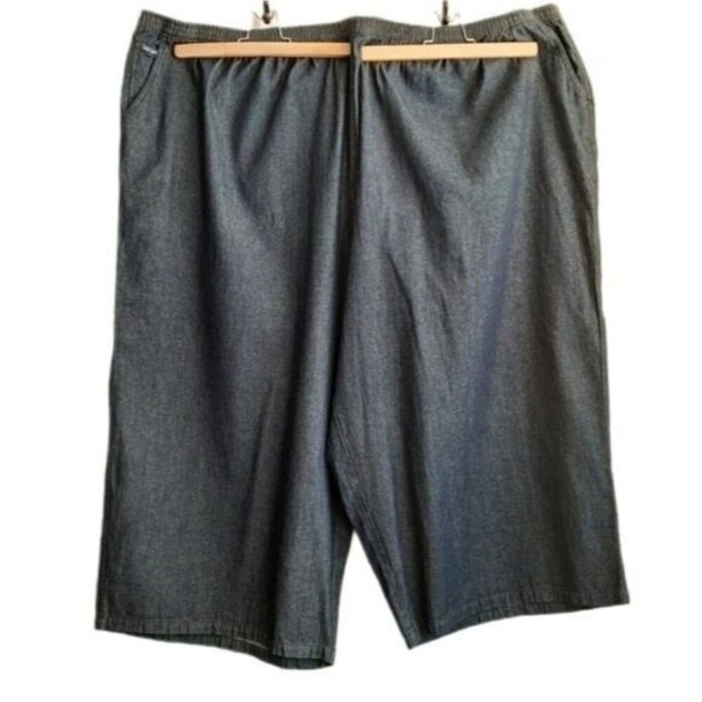 ULLA POPKEN Pull-On Blue Jean Crop Ankle Casual Pant Elastic Waist PLUS Sz 36/38